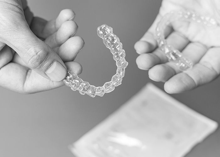 showing clear aligner